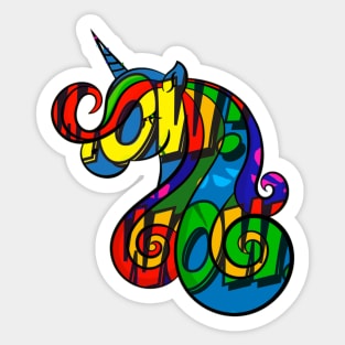 Colorful Unicorn Icon Sticker